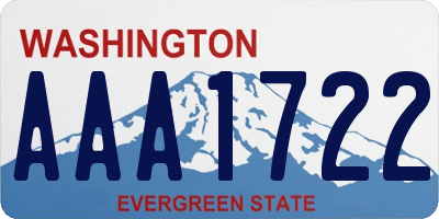 WA license plate AAA1722