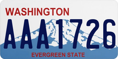 WA license plate AAA1726