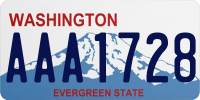 WA license plate AAA1728