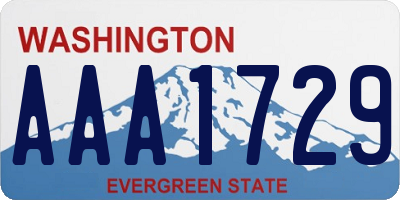 WA license plate AAA1729