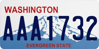 WA license plate AAA1732