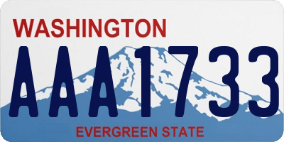 WA license plate AAA1733