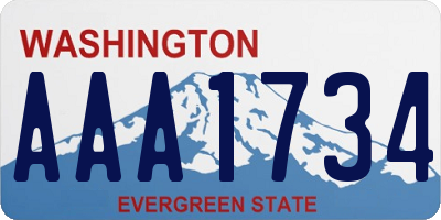 WA license plate AAA1734