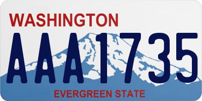 WA license plate AAA1735