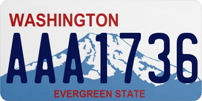 WA license plate AAA1736