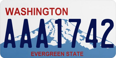 WA license plate AAA1742