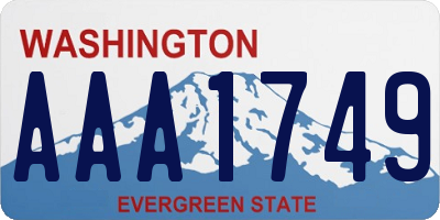 WA license plate AAA1749