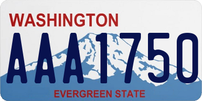 WA license plate AAA1750