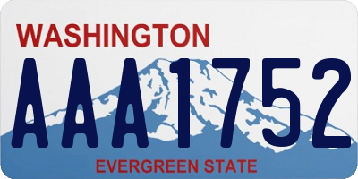 WA license plate AAA1752