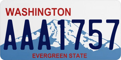 WA license plate AAA1757