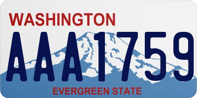 WA license plate AAA1759