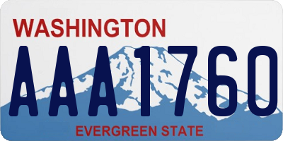 WA license plate AAA1760