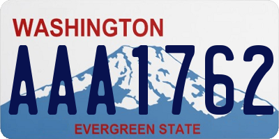 WA license plate AAA1762