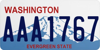 WA license plate AAA1767