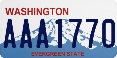 WA license plate AAA1770