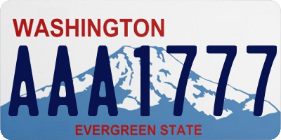 WA license plate AAA1777