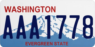 WA license plate AAA1778