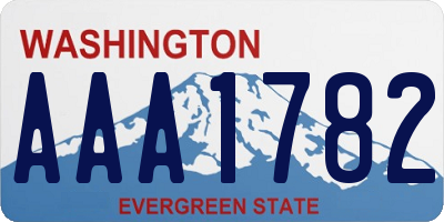 WA license plate AAA1782
