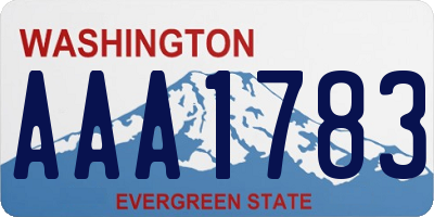 WA license plate AAA1783