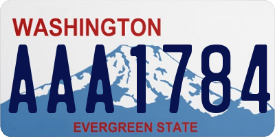 WA license plate AAA1784
