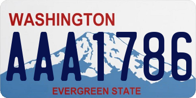 WA license plate AAA1786