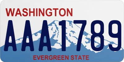 WA license plate AAA1789