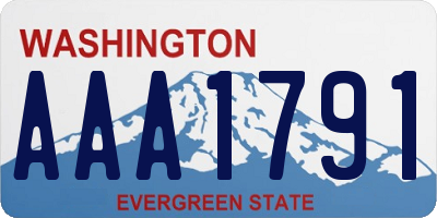 WA license plate AAA1791