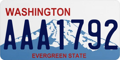 WA license plate AAA1792