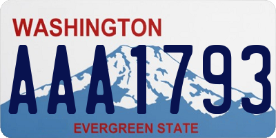 WA license plate AAA1793