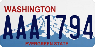 WA license plate AAA1794