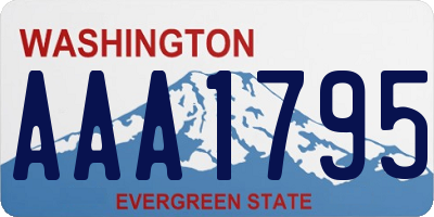 WA license plate AAA1795