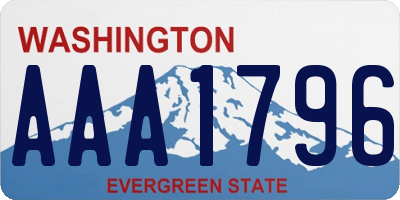 WA license plate AAA1796