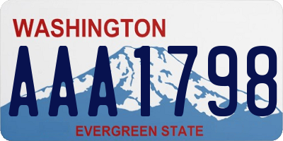 WA license plate AAA1798