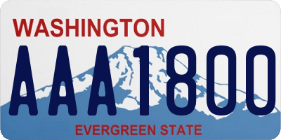 WA license plate AAA1800