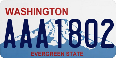 WA license plate AAA1802