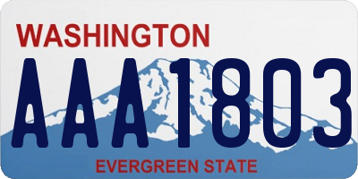 WA license plate AAA1803