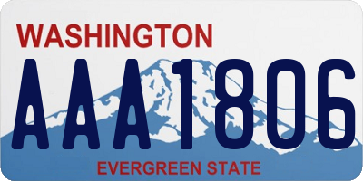 WA license plate AAA1806