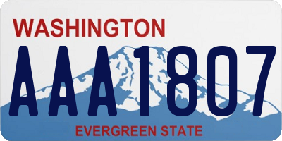 WA license plate AAA1807