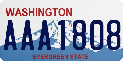 WA license plate AAA1808