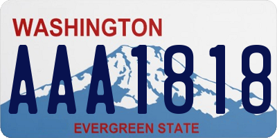 WA license plate AAA1818