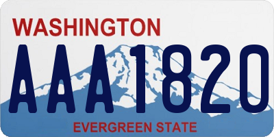 WA license plate AAA1820