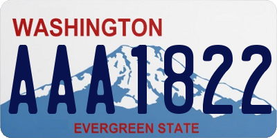 WA license plate AAA1822