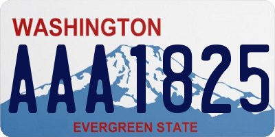 WA license plate AAA1825
