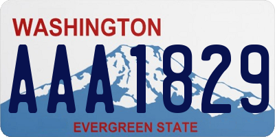 WA license plate AAA1829