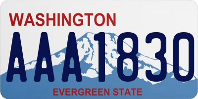 WA license plate AAA1830