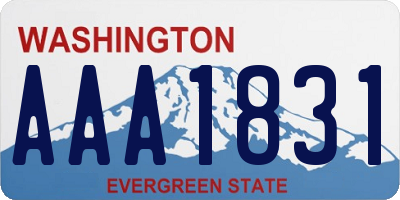 WA license plate AAA1831