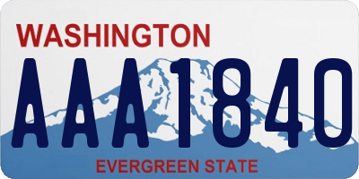 WA license plate AAA1840