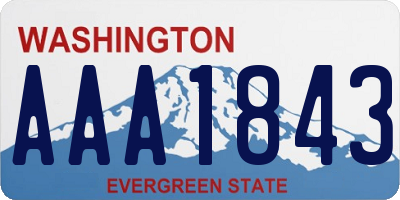 WA license plate AAA1843