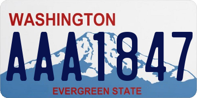 WA license plate AAA1847