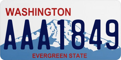 WA license plate AAA1849